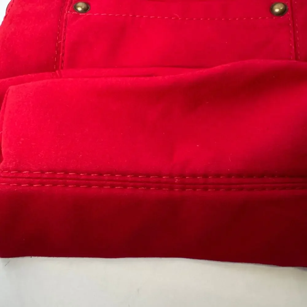 Vintage Y2K 2007 GAP Satchel Purse Women's Red Wool Shoulder Tote Bag - Picture 13 of 13